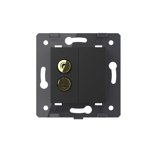 Livolo | Zwart | SR | Audio- Banaan stekker | Blindplaat Livolo Nederland B.V.