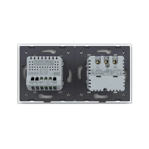 Livolo | Wit | SR+1 | Aan/Uit | Wandcontactdoos + USB-C Oplader | Schakelaar Livolo Nederland B.V.