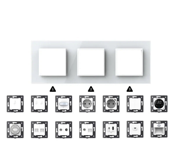 Zelf samenstellen | Wit | Afdekraam SR+SR+SR Livolo Nederland B.V.