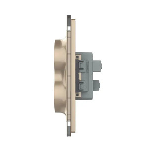 Livolo | Goud | Dubbel Wandcontactdoos | 1 inbouwdoos Livolo Nederland B.V.