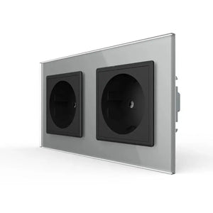 Livolo | Grijs/Zwart | SR+SR | Wandcontactdoos Livolo Nederland B.V.