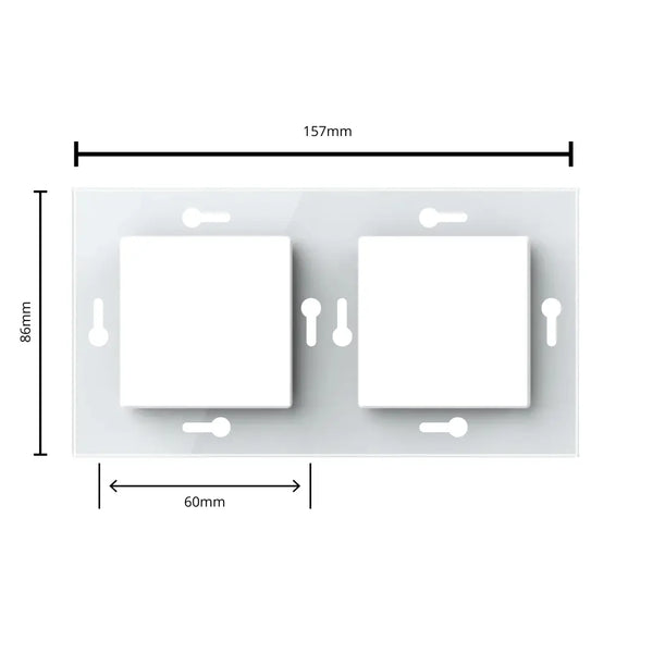 Livolo | 1+1 | Wit glanzend | Adapterraam | Extra afdekking Livolo Nederland B.V.