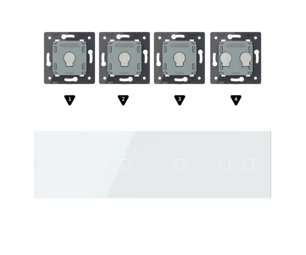 Zelf samenstellen | Wit | Afdekraam 1+1+1+2 Livolo Nederland B.V.