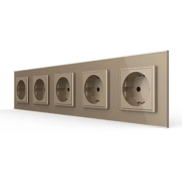 Livolo | Goud | SR+SR+SR+SR+SR | Wandcontactdoos Livolo Nederland B.V.