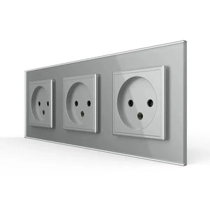 Livolo | Grijs | SR+SR+SR | Wandcontactdoos | Zonder randaarde Livolo Nederland B.V.