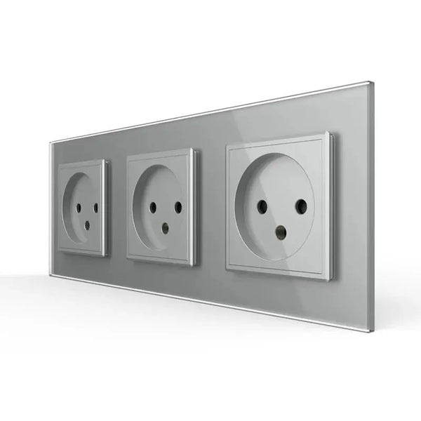 Livolo | Grijs | SR+SR+SR | Wandcontactdoos | Zonder randaarde Livolo Nederland B.V.