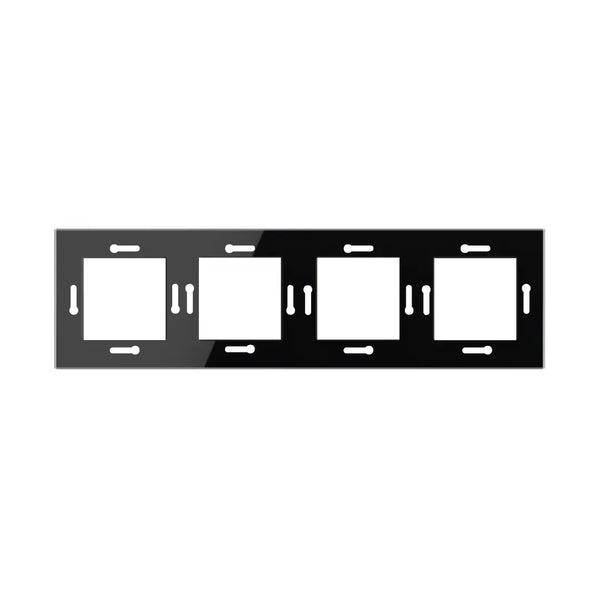 Livolo | 1+1+1+1 | Zwart glanzend | Adapterraam | Extra afdekking Livolo Nederland B.V.