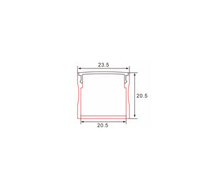 Afdekkap | 1 Meter | Recht | Plat | Geschikt voor C060-A - Profiel Livolo Nederland B.V.