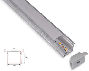 Afdekkap | 1 Meter | Recht | Plat | Geschikt voor C063-A - Profiel Livolo Nederland B.V.
