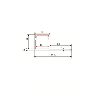 Afdekkap | 1 Meter | Recht | Plat | Geschikt voor C140-A - C141-A - C142-A - Profiel Livolo Nederland B.V.