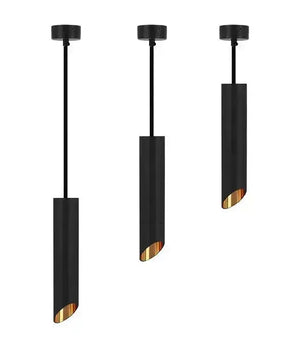 Hanging lamp | 3 | Black with gold interior | Luxury LED Livolo Nederland B.V.