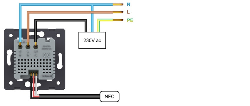 Schéma thermostat Livolo pour plancher chauffant électrique