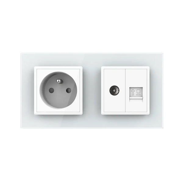 Livolo | Wit | SR+SR | Wandcontactdoos | TV | Netwerk | France Livolo Nederland B.V.