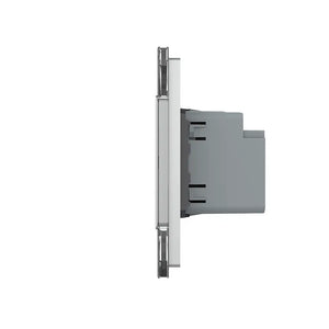 Livolo | Grijs | SR+SR | Wandcontactdoos | USB + USB type C oplader | France Livolo Nederland B.V.