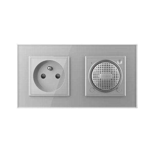 Livolo | Grijs | SR+SR | Wandcontactdoos | Bluetooth speaker | France Livolo Nederland B.V.