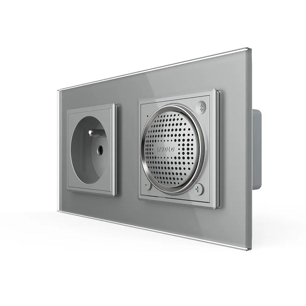 Livolo | Grijs | SR+SR | Wandcontactdoos | Bluetooth speaker | France Livolo Nederland B.V.