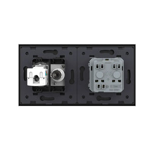 Livolo | Zwart | SR+SR | Wandcontactdoos | TV | Netwerk | France Livolo Nederland B.V.