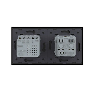 Livolo | Zwart | SR+SR | Wandcontactdoos | USB + USB type C oplader | France Livolo Nederland B.V.