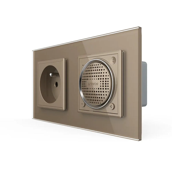 Livolo | Goud | SR+SR | Wandcontactdoos | Bluetooth speaker | France Livolo Nederland B.V.