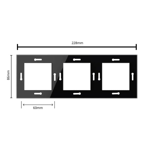 Livolo | 1+1+1 | Zwart glanzend | Adapterraam | Extra afdekking Livolo Nederland B.V.