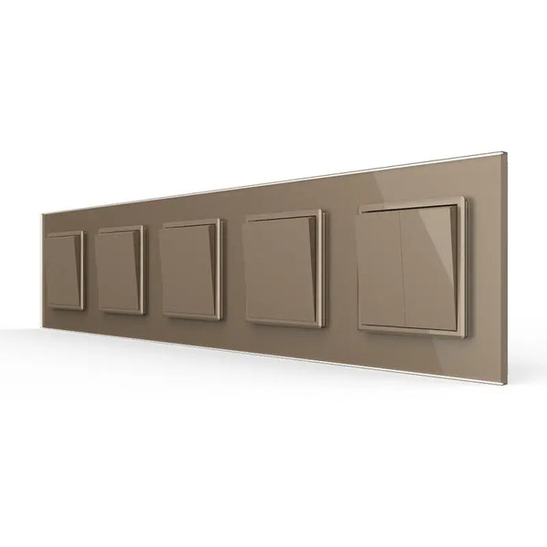 Livolo | Goud | 1+1+1+1+2 | Aan/Uit | Wipschakelaar Livolo Nederland B.V.