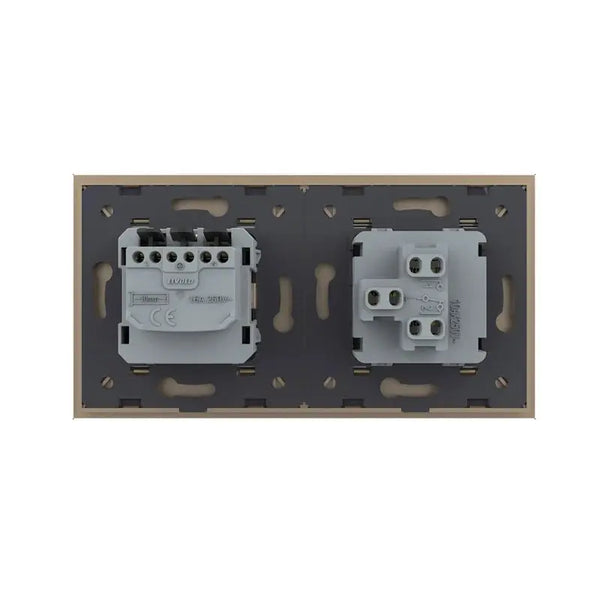 Livolo | Goud | 1+SR | Aan/Uit | Wissel | Wipschakelaar met wandcontactdoos Livolo Nederland B.V.