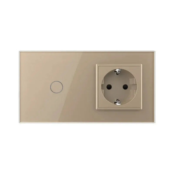Livolo | Goud | 1+SR | Dimmer | Schakelaar met wandcontactdoos Livolo Nederland B.V.