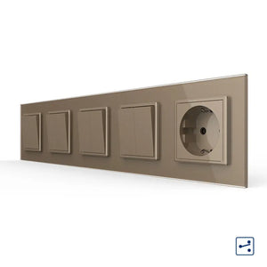 Livolo | Goud | 2+2+2+2+SR | Aan/Uit | Wissel | Wipschakelaar met wandcontactdoos Livolo Nederland B.V.