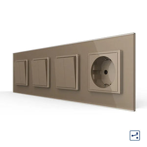 Livolo | Goud | 2+2+2+SR | Aan/Uit | Wissel | Wipschakelaar met wandcontactdoos Livolo Nederland B.V.