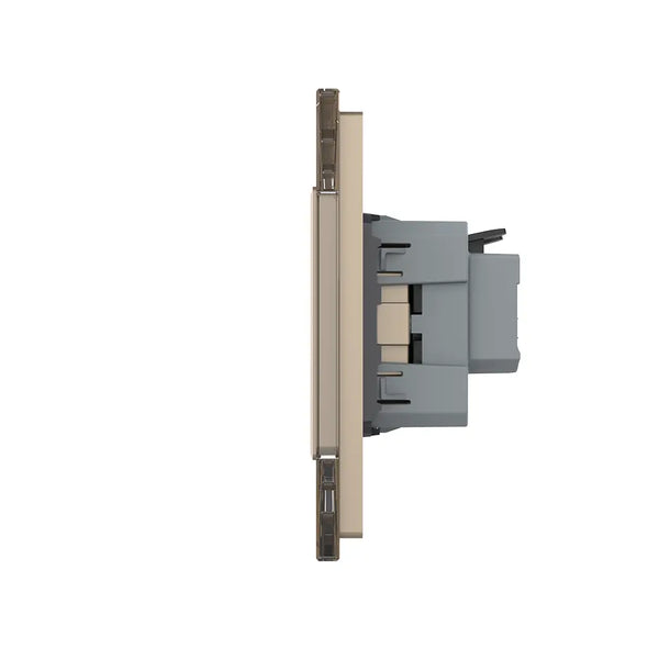 Livolo | Goud | 2+2+SR+SR+SR | Aan/Uit | Wissel | Wipschakelaar met drie wandcontactdozen Livolo Nederland B.V.