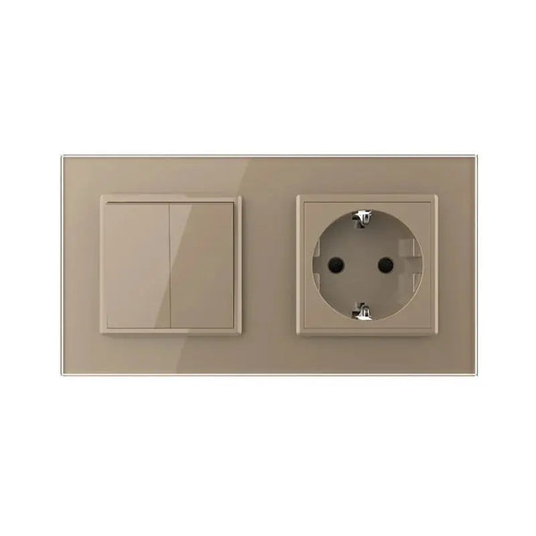 Livolo | Goud | 2+SR | Aan/Uit | Wipschakelaar met wandcontactdoos Livolo Nederland B.V.