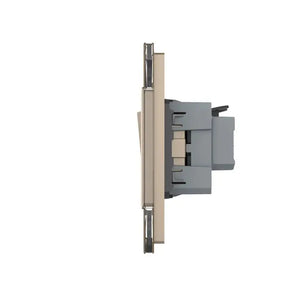 Livolo | Goud | 2+SR | Aan/Uit | Wipschakelaar met wandcontactdoos Livolo Nederland B.V.