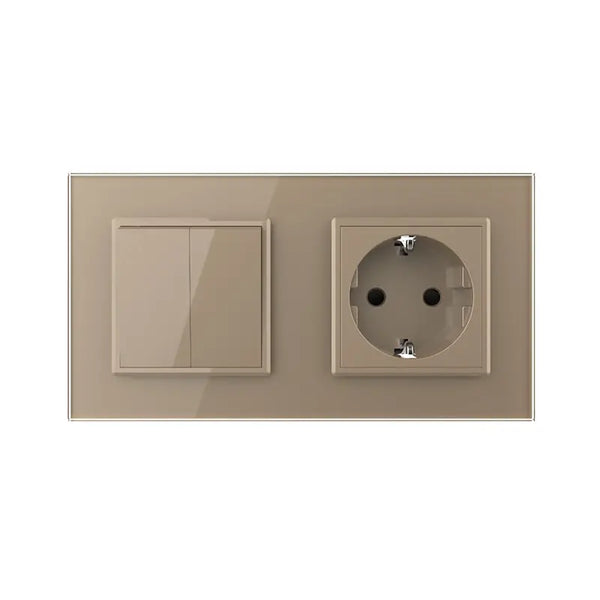 Livolo | Goud | 2+SR | Aan/Uit | Wissel | Wipschakelaar met wandcontactdoos Livolo Nederland B.V.