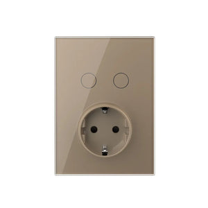 Livolo | Gold | On/Off | Change series switch with wall socket | 1 flush-mounted box | Smart Home Livolo Nederland B.V.