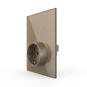Livolo | Gold | On/Off | Change series switch with wall socket | 1 flush-mounted box | Smart Home Livolo Nederland B.V.