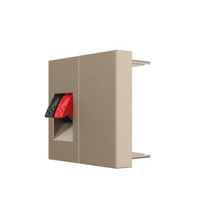 Gouden audio insteekmodule met afdekpositie voor nette aansluiting van luidsprekerkabel