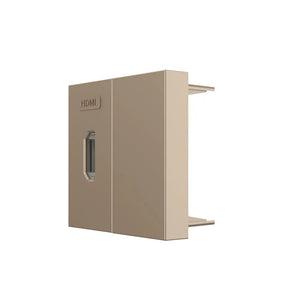 Gouden HDMI wandmodule met afdekpositie voor televisie, projector, console of computer