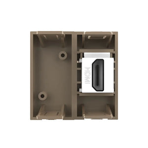 Gouden Livolo HDMI aansluiting met blindmodule voor strak geïntegreerd multimedia schakelmateriaal