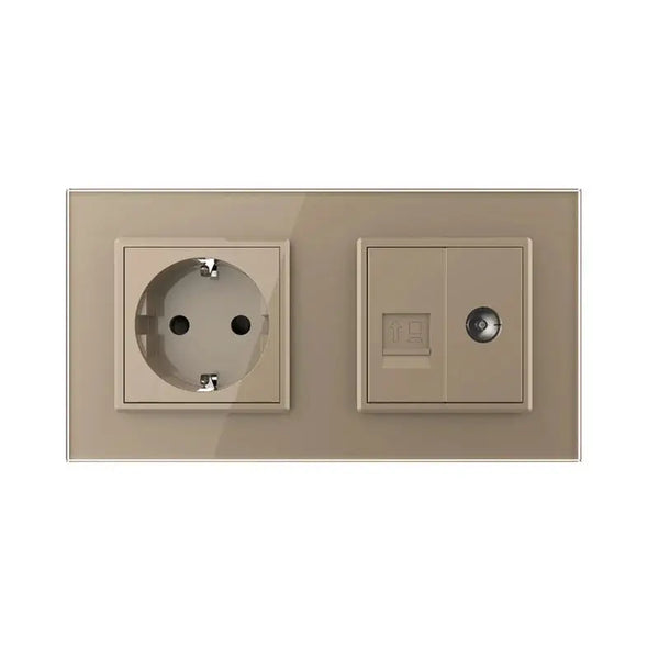 Livolo | Goud | SR+SR | Wandcontactdoos | Netwerk | TV Livolo Nederland B.V.