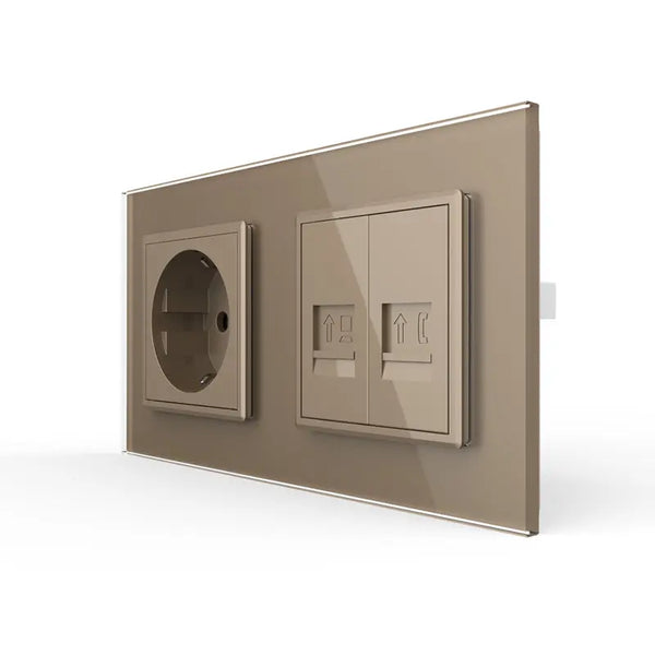 Livolo | Goud | SR+SR | Wandcontactdoos | Netwerk | Telefoon Livolo Nederland B.V.