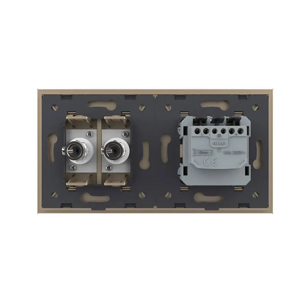 Livolo | Goud | SR+SR | Wandcontactdoos | TV aansluiting | TV aansluiting Livolo Nederland B.V.