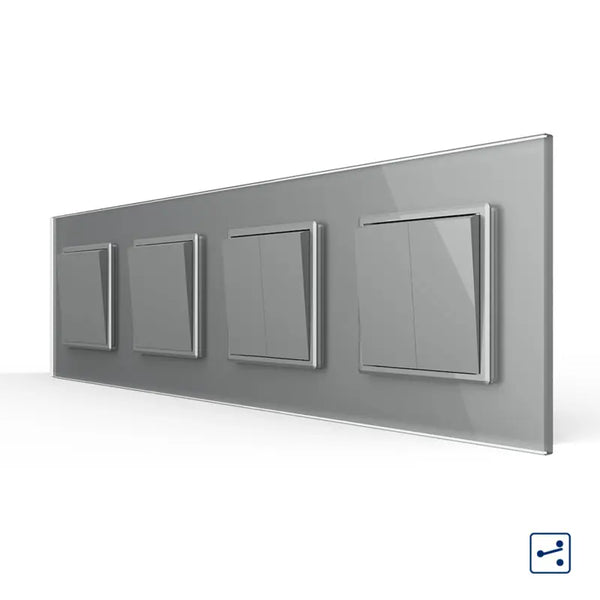 Livolo | Grijs | 1+1+2+2 | Aan/Uit | Wissel | Wipschakelaar Livolo Nederland B.V.