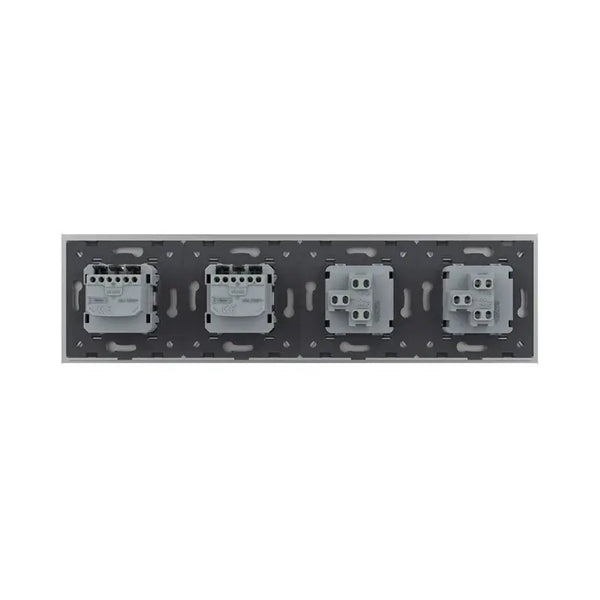 Livolo | Grijs | 1+1+SR+SR | Aan/Uit | Wipschakelaar met dubbele wandcontactdoos Livolo Nederland B.V.