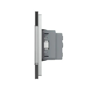 Livolo | Grijs | 1+SR+SR | Aan/Uit | Schakelaar met dubbele wandcontactdoos Livolo Nederland B.V.
