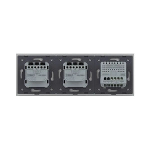 Livolo | Grijs | 1+SR+SR | Dimmer | Wisselschakelaar met dubbele wandcontactdoos Livolo Nederland B.V.