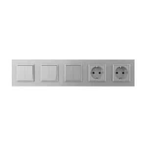 Livolo | Grijs | 2+2+2+SR+SR | Aan/Uit | Wissel | Wipschakelaar met dubbele wandcontactdoos Livolo Nederland B.V.