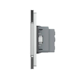 Livolo | Grijs | 2+SR | Puls-potentiaal vrij contact | Schakelaar tweevoudig met wandcontactdoos Livolo Nederland B.V.