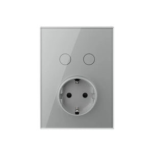 Livolo | Grau | Ein/Aus | Serienschalter mit Wandsteckdose | 1 Unterputzdose Livolo Nederland B.V.