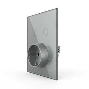 Livolo | Cinza | Ligado/Desligado | Interruptor de mudança de série com tomada de parede | 1 caixa embutida | Casa inteligente Livolo Nederland B.V.