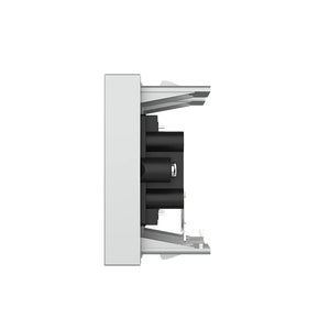 Grijze RCA audio wandmodule met twee aansluitsets voor een nette stereo-installatie